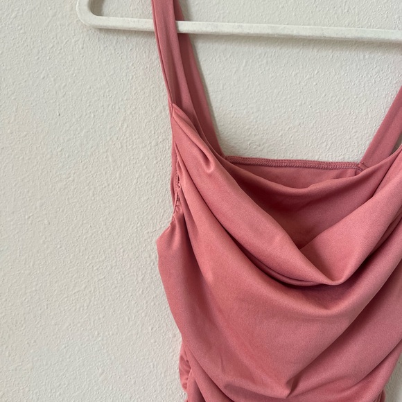 Pink Ruched Midi Dress - Picture 3 of 3